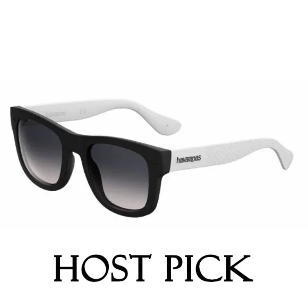 NWOT Havaianas black frame, white temples & brown lens sunglasses